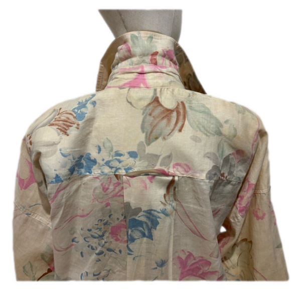 80s PASTEL FLORAL BOLD PRINT ITALIAN OVERSIZED TUNIC BLOUSE MAXI SKIRT S - Picture 9 of 16